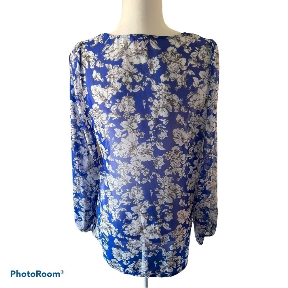 Philosophy sheer floral high low blouse M - Picture 3 of 4